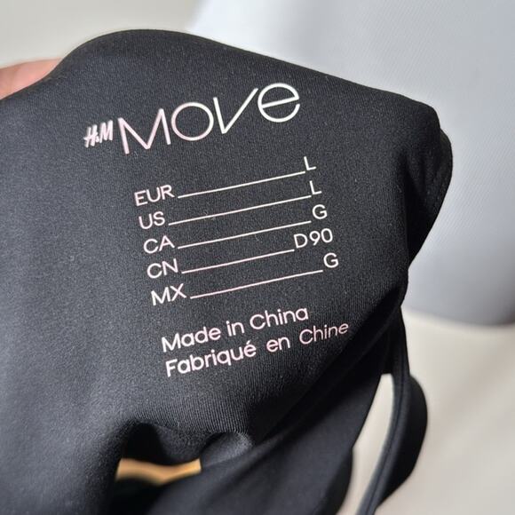H&M Move Black Cut Out Shoulder Sports Bra - Picture 4 of 7
